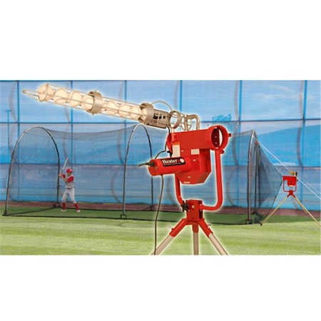 Heater Heater HTRPRO799 Pro Pitching Machine And Xtender 24 ft. Batting Cage HTRPRO799